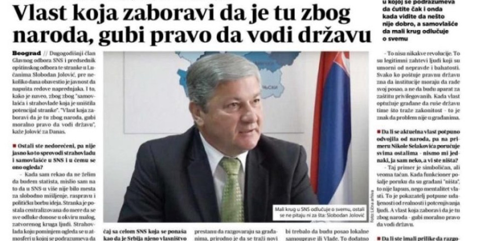 Živeo kao car dok je bio deo vlasti, a sad je pljuje na sva usta: Jolović godinama muljao po Lučanima, čim je zglajznuo - trk na opozicione medije