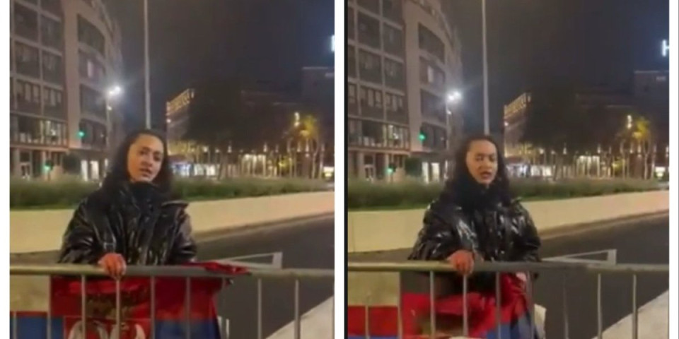 (VIDEO) Oni mrze Srbiju: Pijana i drogirana blokaderka cepala trobojku kod Ćacilenda!