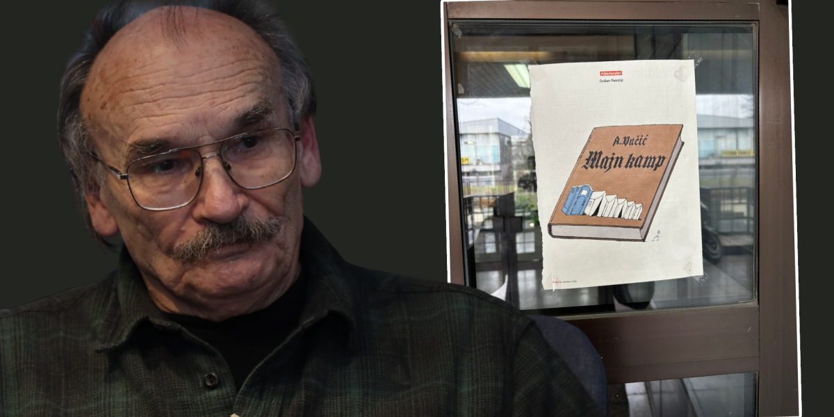 (FOTO) Prljava propaganda: Petričićeva ogavna karikatura "osvanula" na ulazu u tržni centar