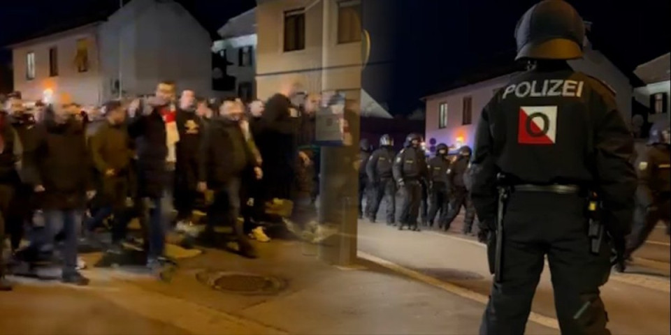 (VIDEO) Opsadno stanje u Gracu: Navijači Zvezde se uputili ka stadionu uz pratnju velikog broja policajaca