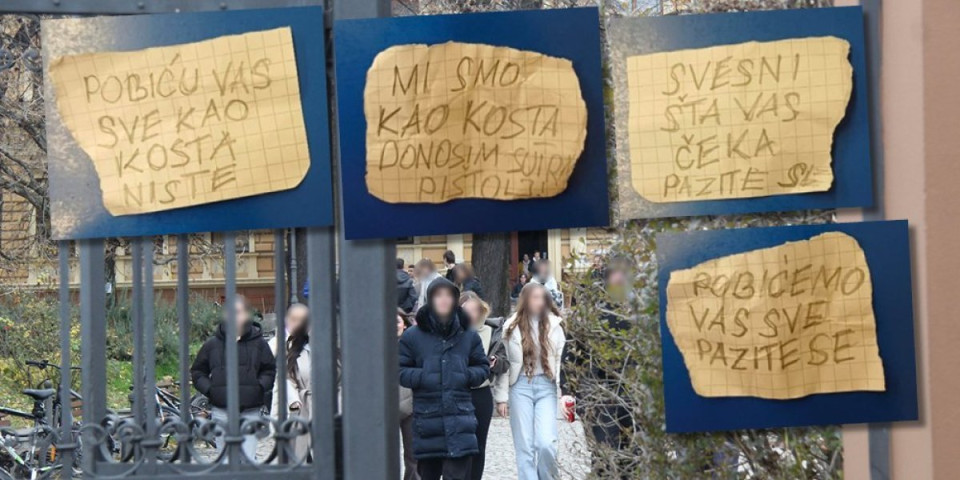 ''Pobiću vas sve kao Kosta!'' Uznemirujuće cedulje nađene u pernicama učenika osmog razreda (FOTO)