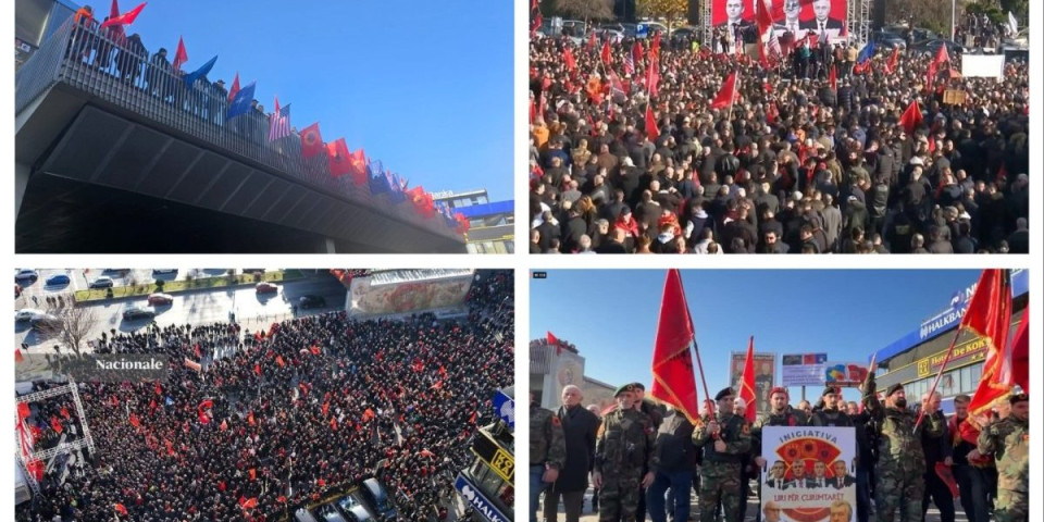 (FOTO) Šiptari okupirali centar Skoplja: Sa bine psovali Srbima majku