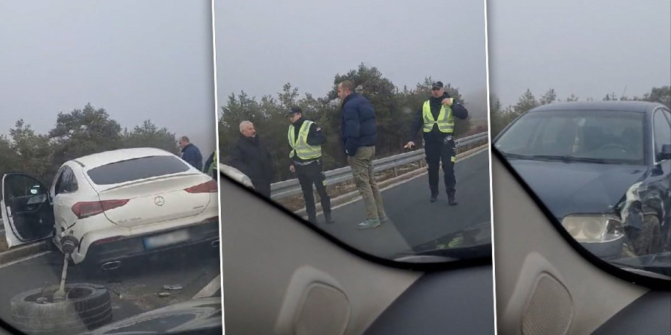 Jednom vozilu spao točak, drugo na kolobranu! Saobraćajna nezgoda na putu Nova Varoš - Zlatibor (VIDEO)