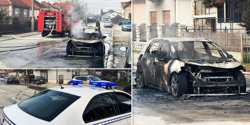"Čuli smo jaku eksploziju": Automobil u Čačku potpuno izgoreo (FOTO)