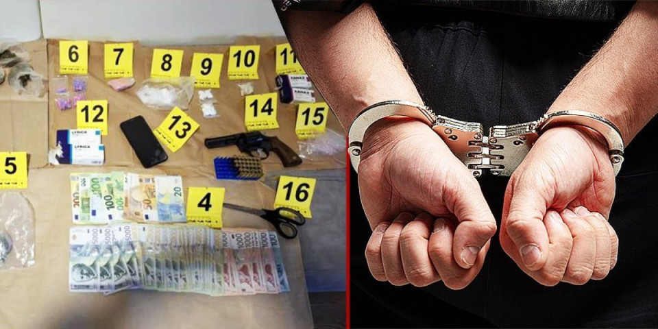 Različite vrste droge, oružje, novac: Uhapšen diler u Beogradu (FOTO)