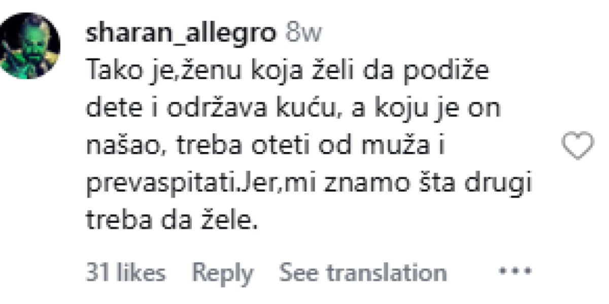 Komentar Šarana iz Alegro benda
