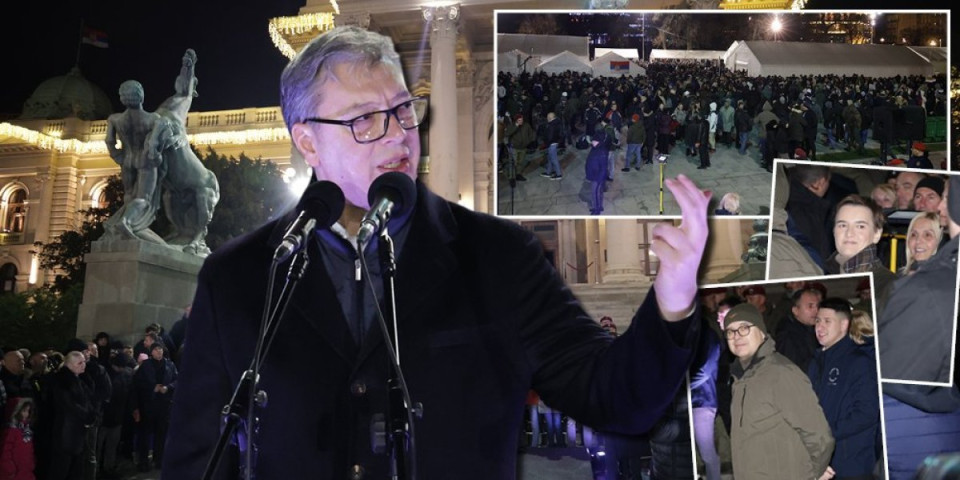 Vučićeva poruka sa skupa ispred Skupštine: Hvala svima koji su odbranili Srbiju (FOTO)