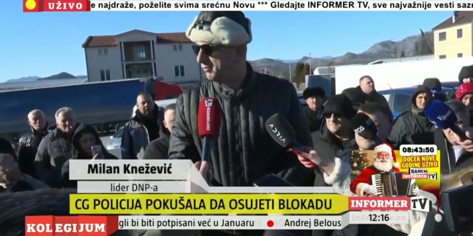 "Nećemo odustati!" Knežević u akciji "marš na Buton": Blokade se nastavljaju uprkos policijskim intervencijama (VIDEO)