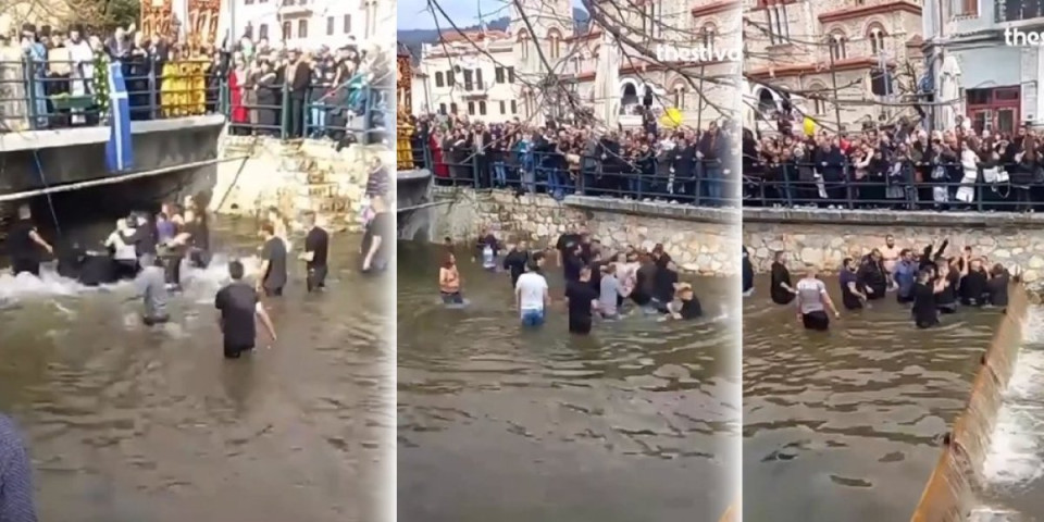 Opšti haos na veliki praznik! Vernici se žestoko potukli u vodi: Plivali za Časni krst, pa počeli da sevaju udarci - snimak iz Grčke šokirao pravoslavni svet (VIDEO)