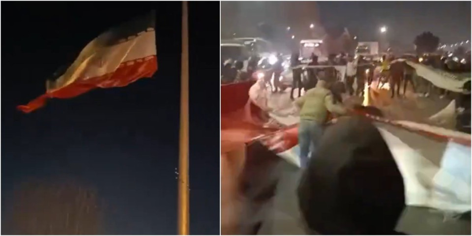 (VIDEO) Šta će sad Putin?! Šokantne scene stižu iz Irana: Demonstranti skidaju i cepaju državne zastave, vlast u Teheranu gubi kontrolu