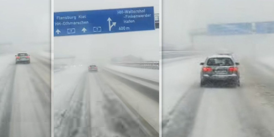 Autoputevi u Hamburgu pod snegom, saobraćaj stoji! Nema drame, ni protesta... (VIDEO)