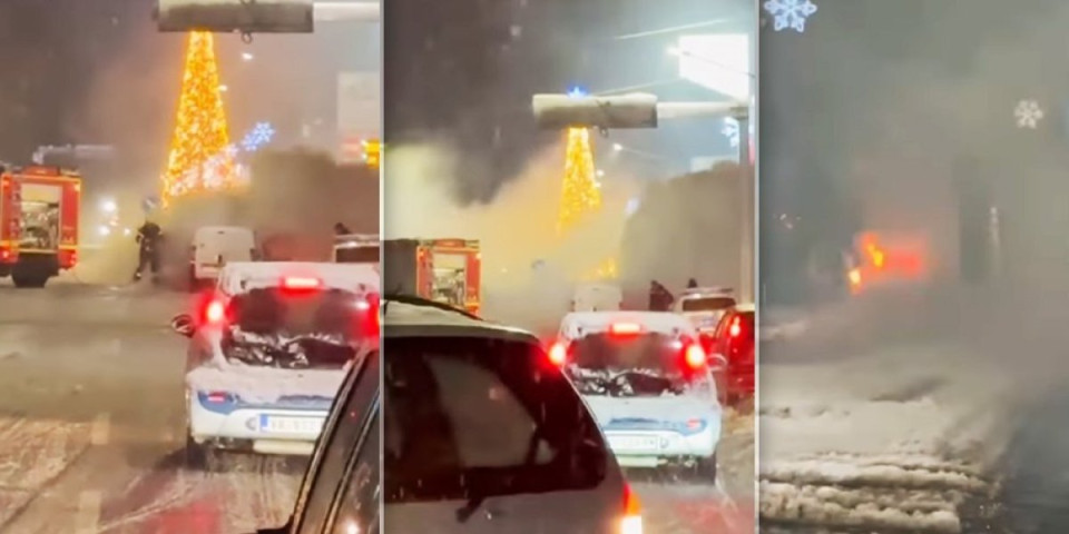 Buktinja u Vrnjačkoj Banji: Izgoreo automobil u centru grada (VIDEO)