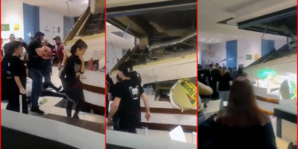 Jezive scene u tržnom centru: Konstrukcija se srušila usred restorana brze hrane! (VIDEO)