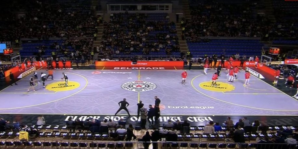 Gde su navijači? Sablasne scene, poluprazan "Pionir" na utakmici Partizana i Olimpijakosa (FOTO)