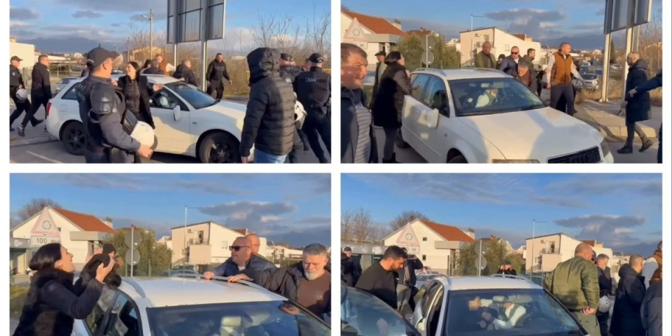 (VIDEO) Umalo pala krv! Ozbiljne tenzije u Podgorici - težak incident tokom blokade magistrale