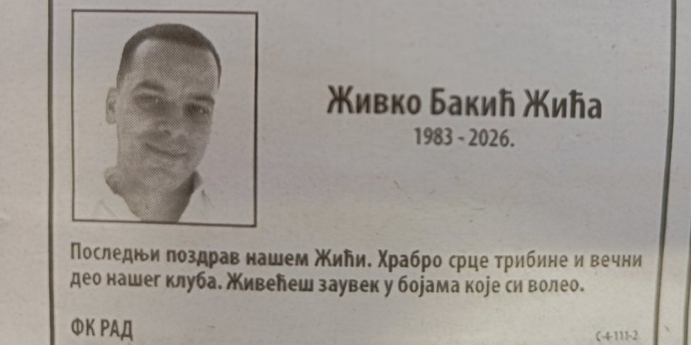 čitulja Živku Bakiću