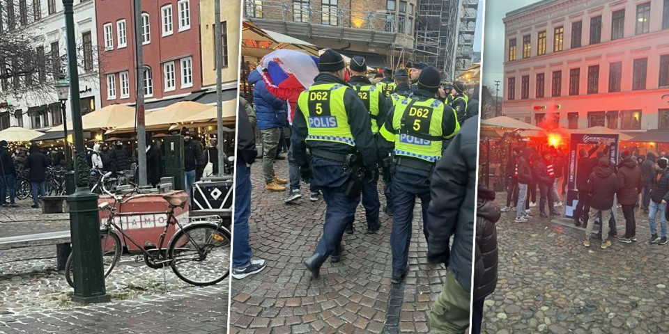 (FOTO/VIDEO) Opsadno stanje u Malmeu zbog navijača Zvezde: Jake policijske snage na svakom koraku