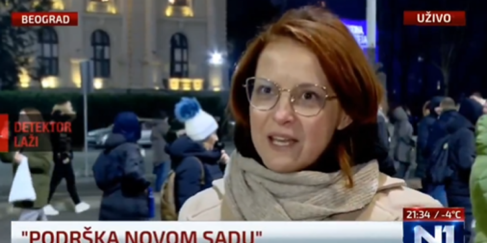 Toliko besnih ljudi, a iza nje prazno! Kamera razotkrila blokadersku glumicu Stupljanin i N1 manipulaciju (VIDEO)