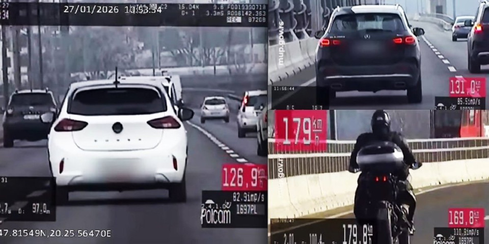 Žene divljale na Mostu na Adi: Muškarac "leteo" na motoru, policija sve snimila (VIDEO)