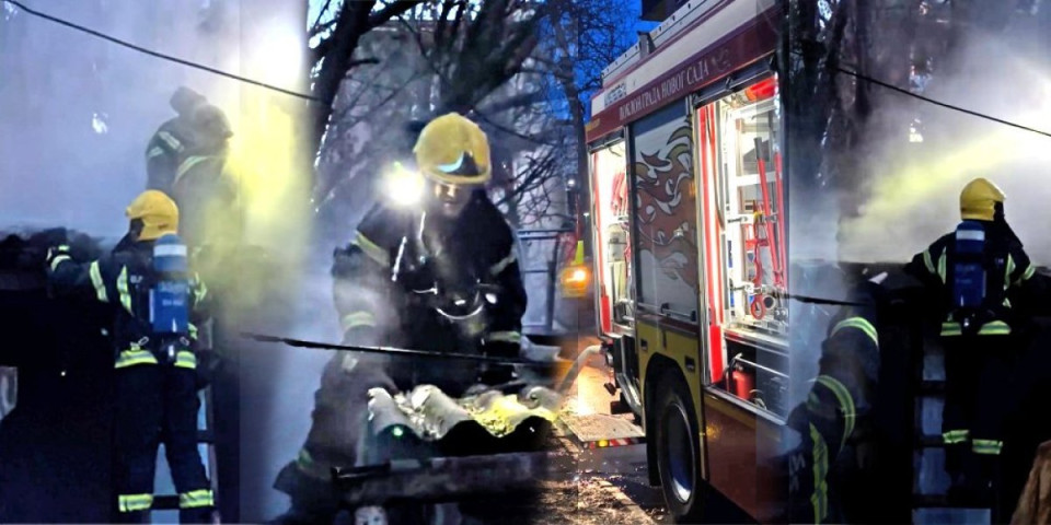 Gori objekat u Novom Sadu: Policija i vatrogasci-spasioci na terenu (VIDEO)