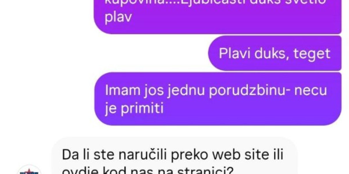 Komunikacija prevarene Beograđanke sa prodavnicom "Ultra Store"