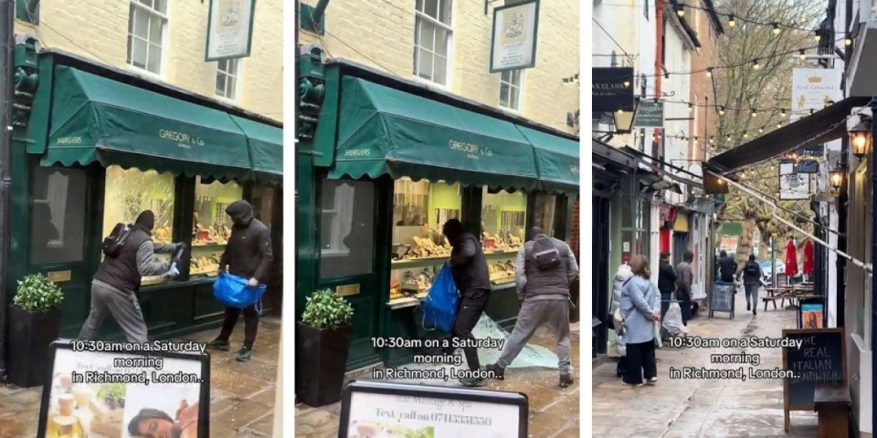 (VIDEO) Razbojnici krenuli maljem na zlataru u sred bela dana: Ovo je nešto najluđe što ćete videti danas!