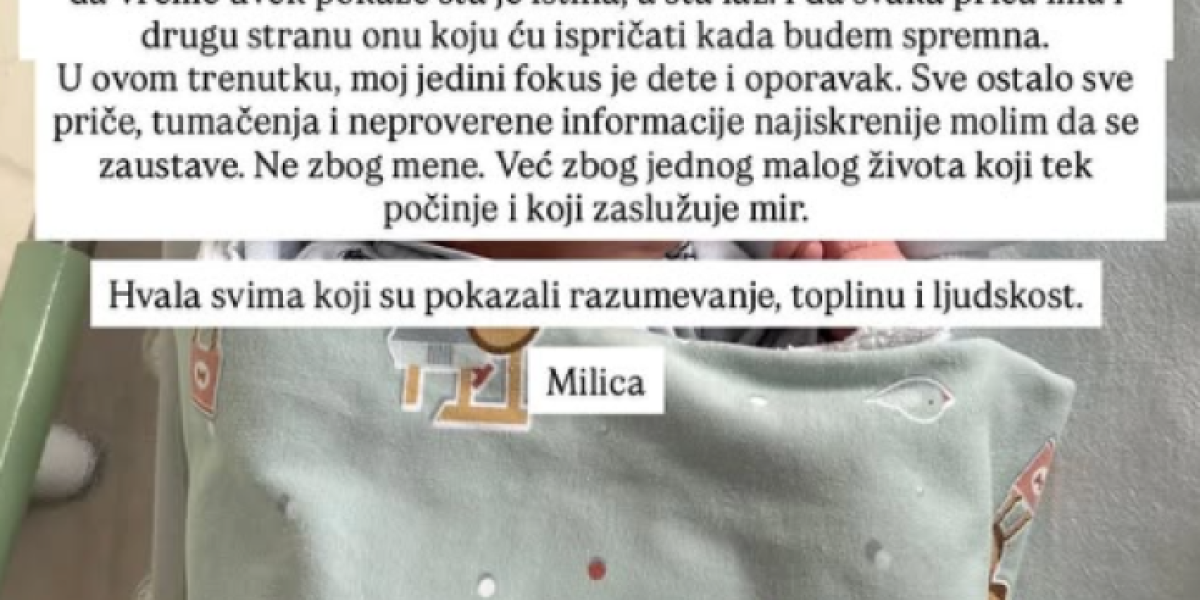 Saopštenje Milice Todorović
