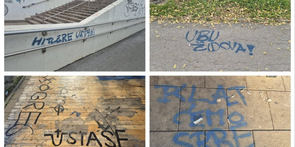 (FOTO) Klaćemo Srbe! Ustaška mržnja nema granice - jezivi grafiti osvanuli u Zagrebu