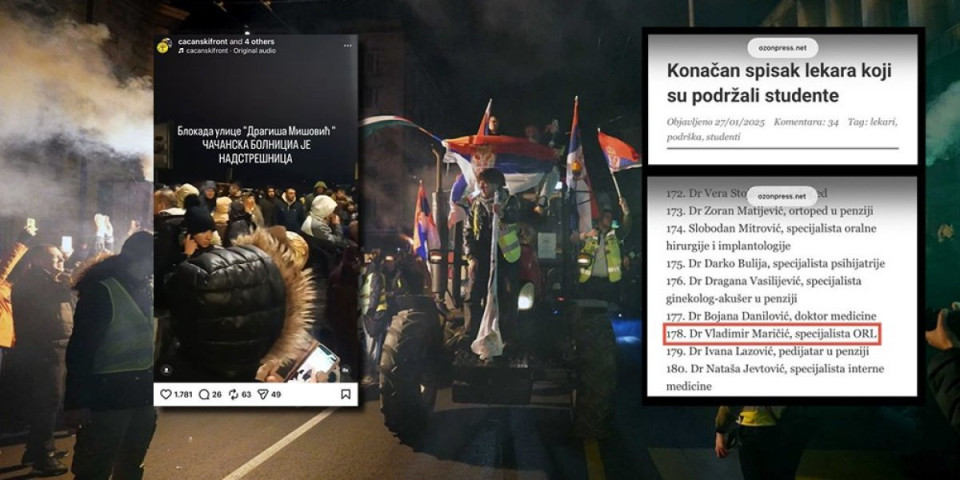 Sramota: Blokaderi SNS kriv za smrt devojčice u Čačku, a operisao je doktor koji je podržao blokadere