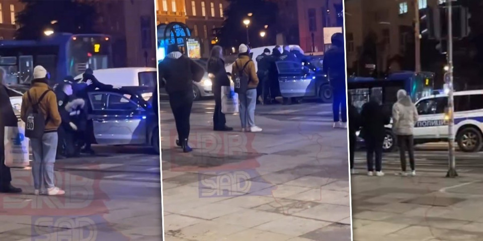 Policija diže sa betona, ruke podignute uvis: Kod Vukovog spomenika uhapšeno više lica (VIDEO)