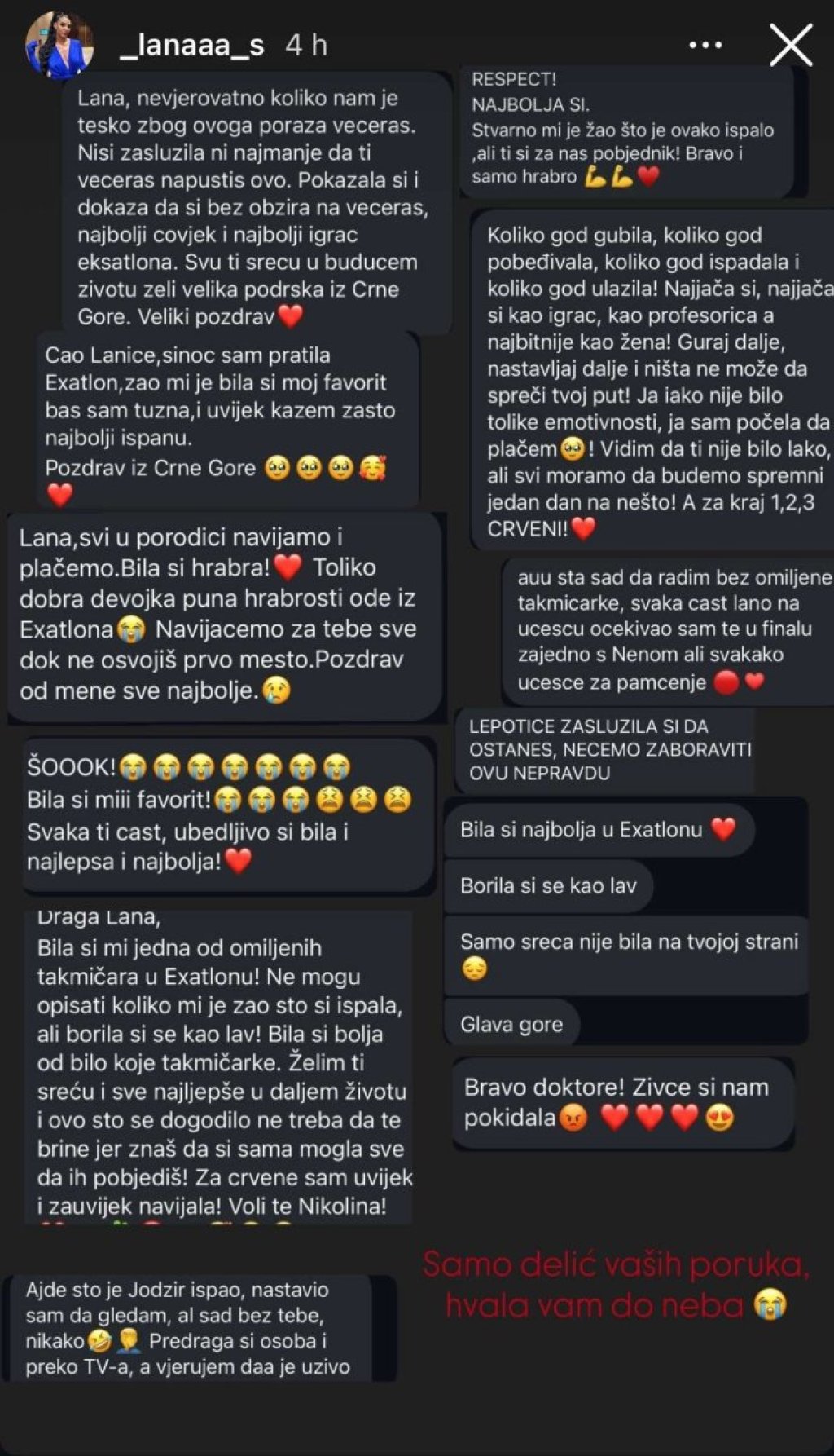 "Bez Jodžira i nekako, ali bez tebe..." Gledaoci Exatlona rone suze zbog Lane