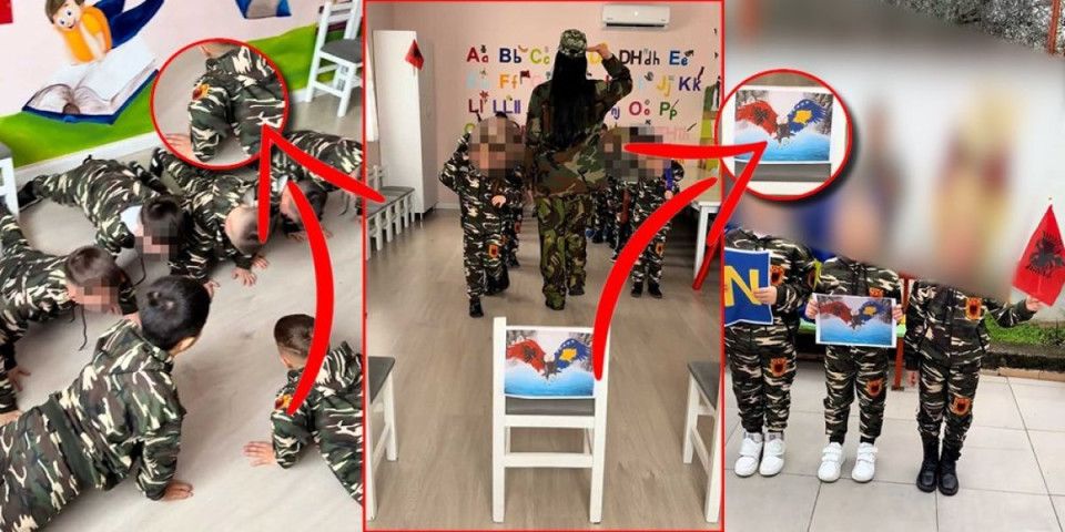 Bolesno: Deci oblače uniforme koljača Srba i uče ih da veličaju lažnu državu "Kosovo"(FOTO/VIDEO)