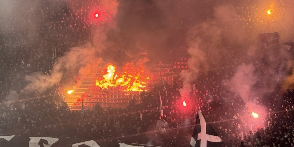Navijači Partizana zapalili "Marakanu" - Vatrogarci morali hitno da reaguju (VIDEO)
