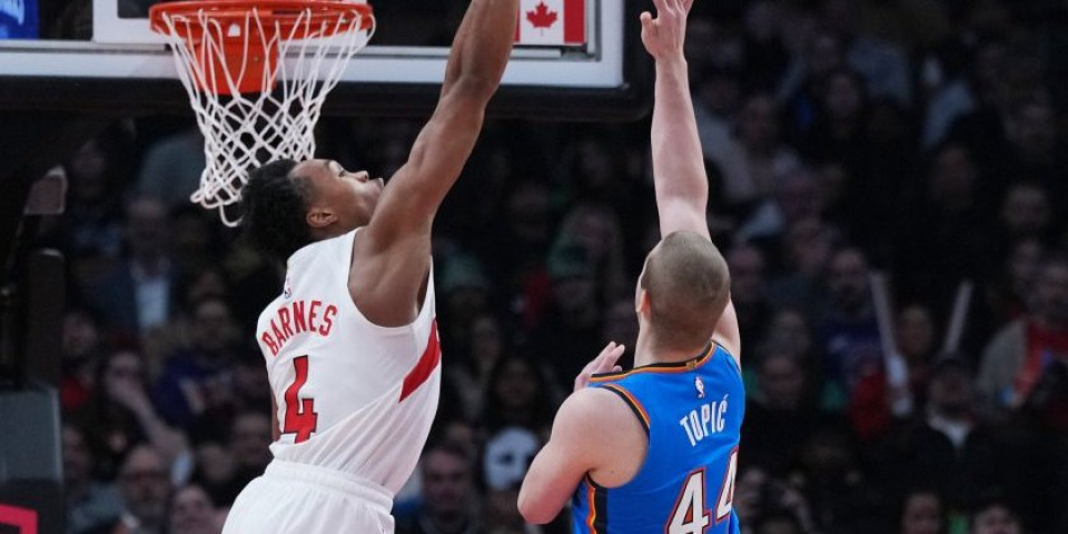 Nikola Topić igrao 6 minuta, Oklahoma pobedila Rajakovićev Toronto