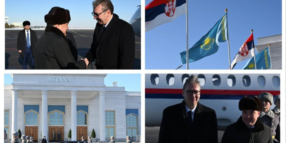 (FOTO) Predsednik sleteo u Astanu: Vučić u Kazahstanu dočekan uz sve počasti