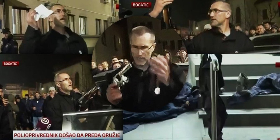 Skandal u Bogatiću: Blokader poljoprivrednik dovezao oružje ispred policijske stanice, povadio puške, pa zaurlao... (VIDEO)