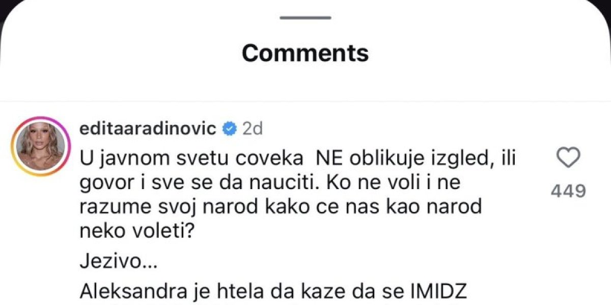 Komentari Edite Aradinović