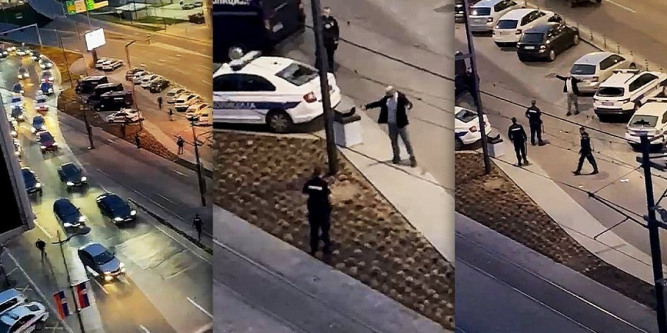 Čekićem razbijao policijske automobile, pa nasrnuo na policajca: Opsadno stanje u Beogradu (VIDEO)