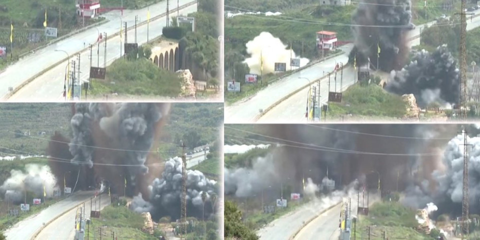 Trenutak totalnog sloma Libana: Izrael uništio najvažniji most, zastrašujući snimak eksplozije ledi krv u žilama (VIDEO)