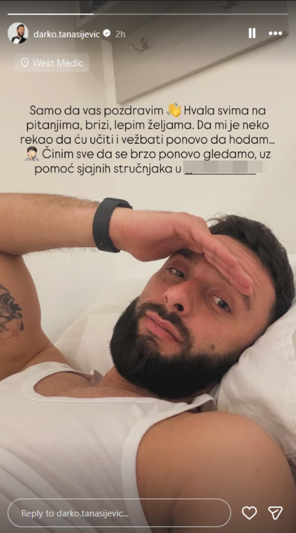 "Ponovo učim da hodam": Voditelj se oglasio iz bolnice, javnost u strahu