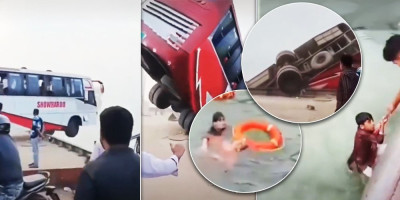 (VIDEO) Autobus sleteo pravo u reku, ogroman broj mrtvih! Stravičan snimak se širi mrežama, strahuje se od još goreg scenarija