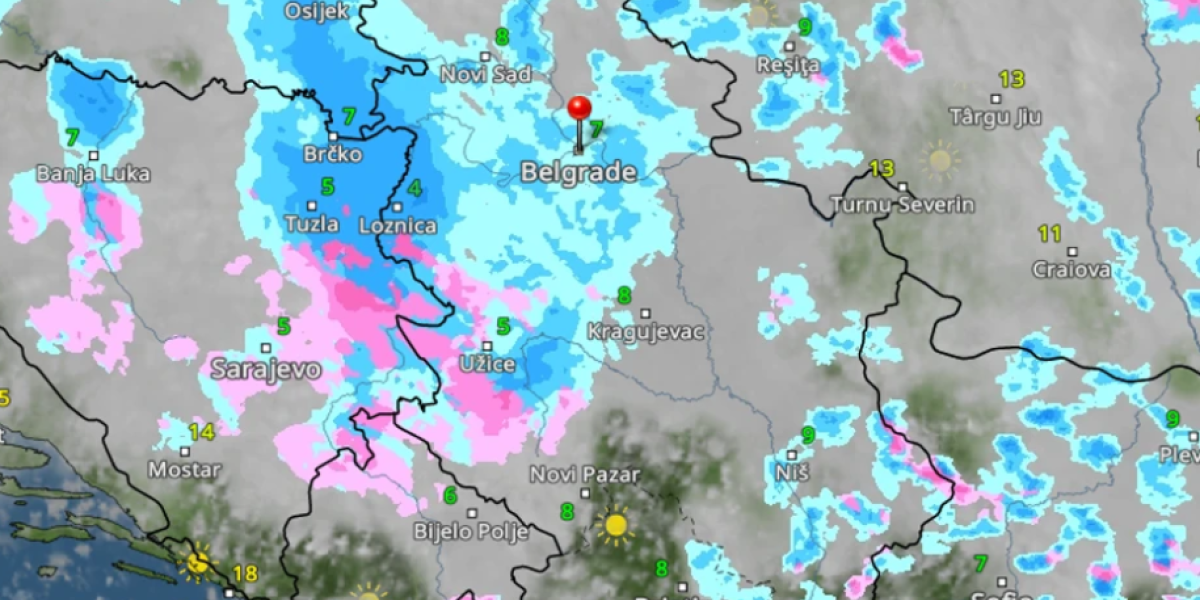 Vreme oko 13 časova