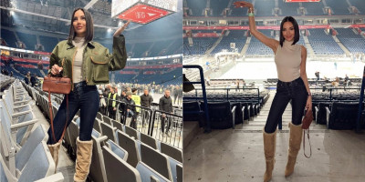 Ko je zgodna brineta koja je gledala Partizan u Areni? Žena košarkaša, advokatica... (FOTO GALERIJA)