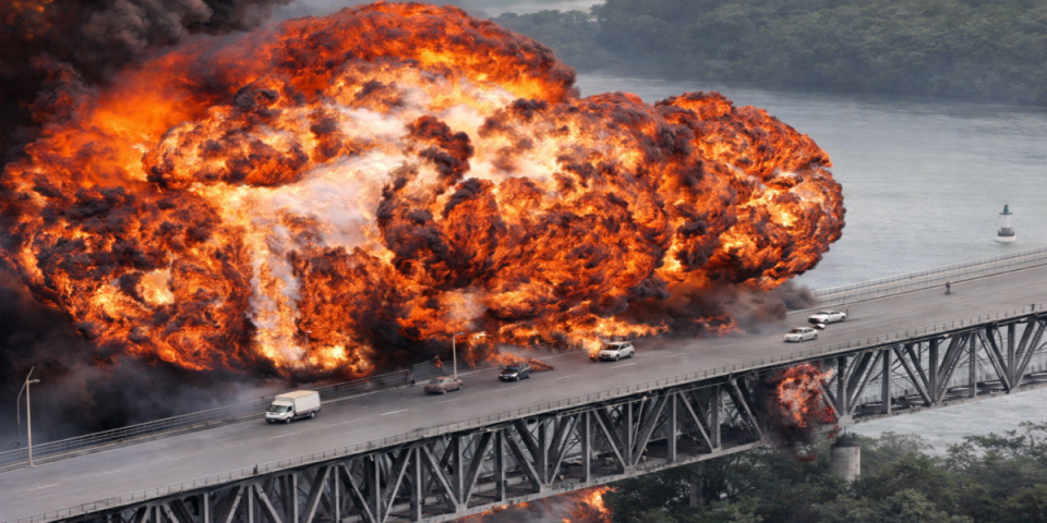 (VIDEO) Horor u Panamskom kanalu! Lete tankeri u vazduh: Brod eksplodirao ispod mosta, kamera zabeležila jeziv trenutak detonacije