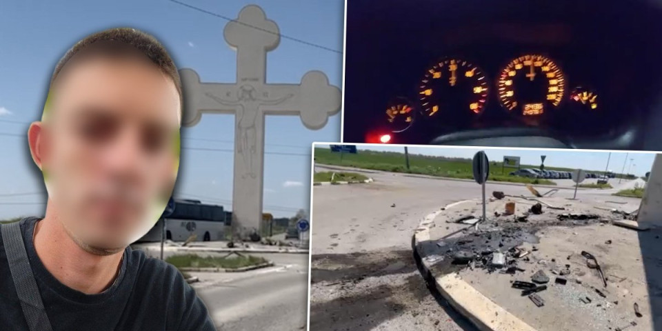 (UZNEMIRUJUĆI VIDEO) Snimao se za stori dok je jurio u smrt! Pustio ovu pesmu, pa se zakucao u betonski krst