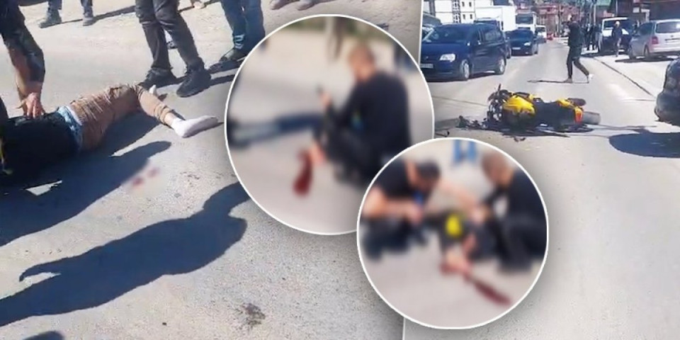 Horor u Novom Pazaru: Teška saobraćajka, motociklista leži u lokvi krvi
