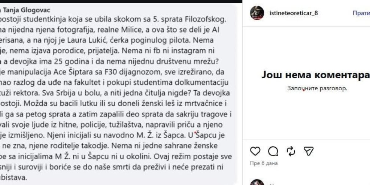 Poruke razmenjene na mrežama