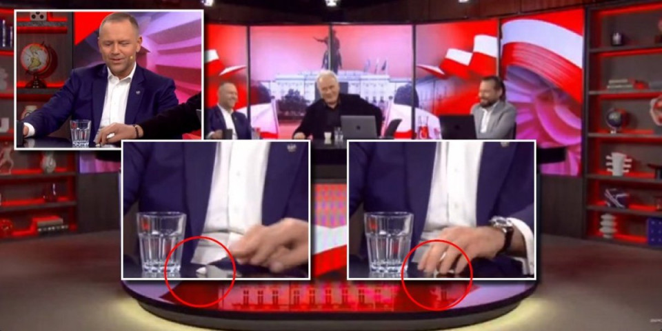 (VIDEO) Predsedniku uživo na TV ispala sumnjiva kesica! Skandal trese Poljsku: Brzo je požurio da je sakrije u džep, ali...