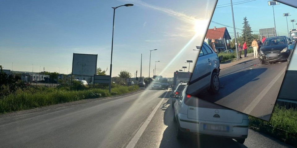 Haos na ulasku u Obrenovac: Sudar blokirao saobraćaj, stvorile se kilometarske kolone (FOTO)
