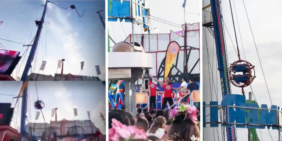 Drama u Španiji: Deca ostala da vise na 90 metara visine nakon pucanja sajle! (VIDEO)